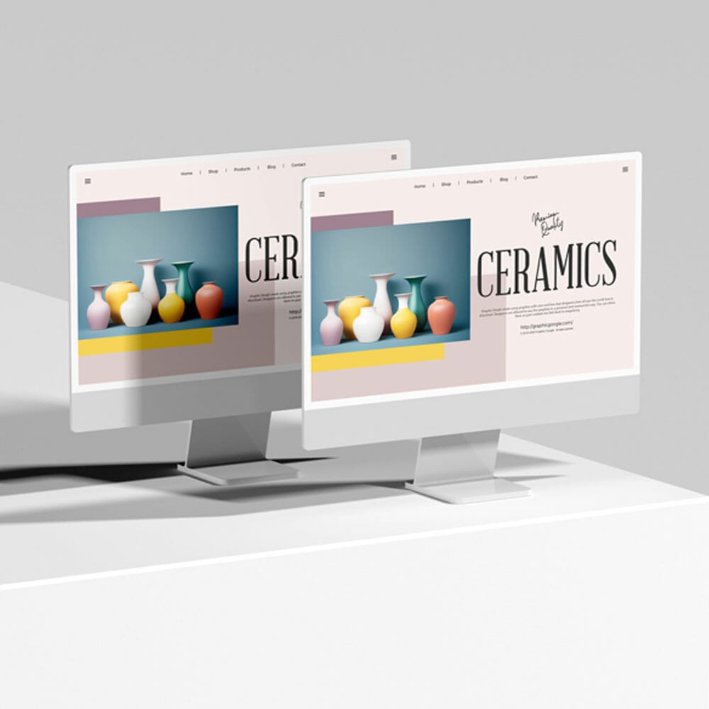 Free Website Branding New iMac Mockup PSD