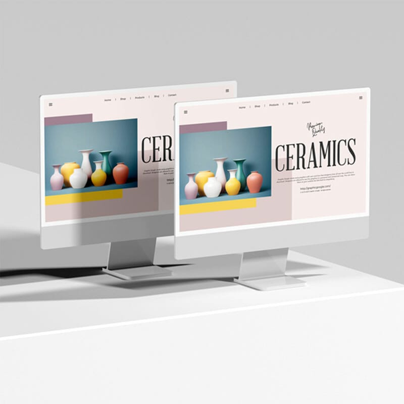 Free Website Branding New iMac Mockup PSD