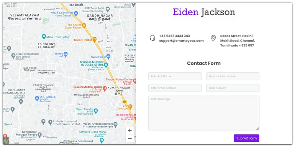 Full Screen Contact Form