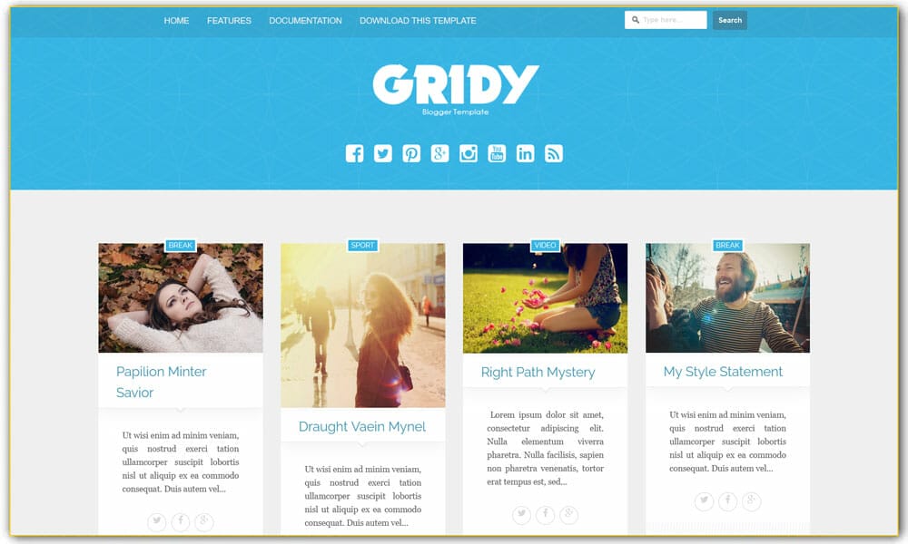 Gridy Responsive Blogger Template