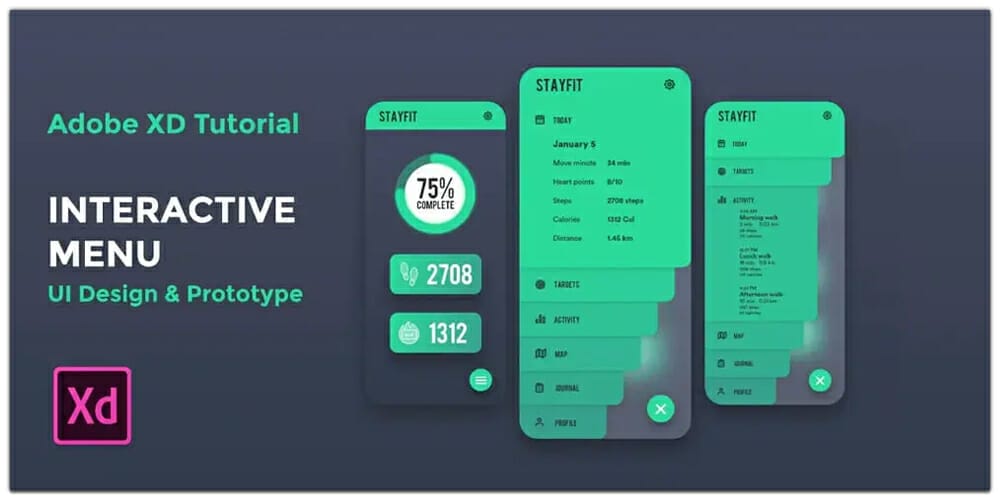 Interactive Menu UI Design In Adobe XD
