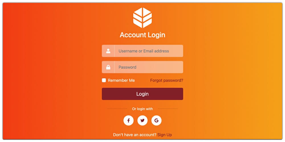 Login Page Bootstrap Template