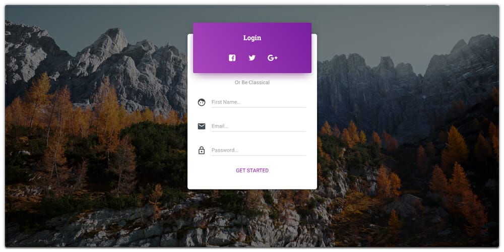 Material Bootstrap Login Page