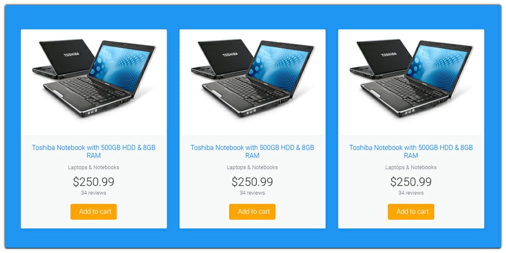 Product Grid View Cards