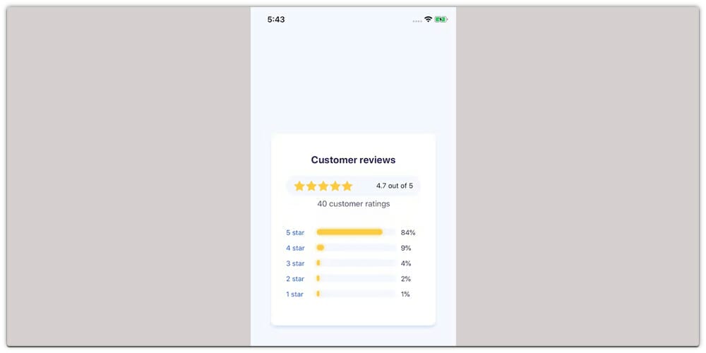 Product Review Display with React Native