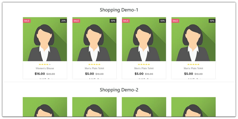 Product Shopping Grid Styles