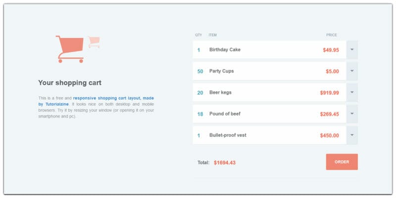 Free Bootstrap Shopping Cart Templates » CSS Author