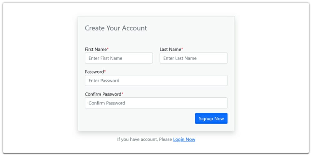 Simple Bootstrap 5 Signup Form
