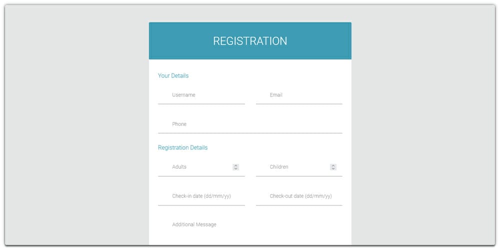Simple Bootstrap Registration Form