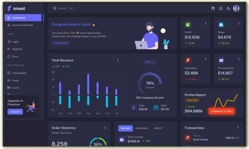 20+ Best Free VueJS Admin Templates » CSS Author