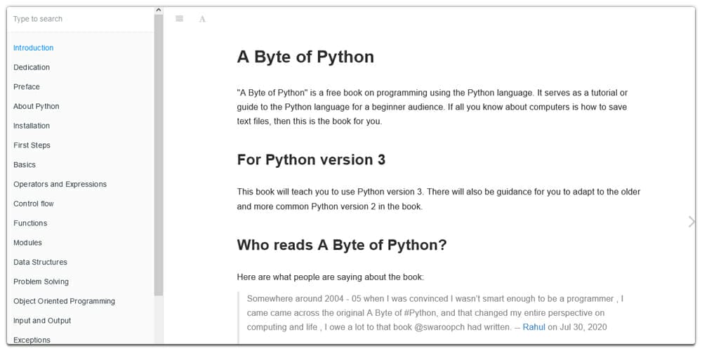 A Byte of Python