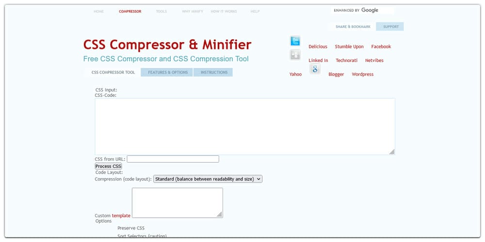 CSS Compressor and Minifier