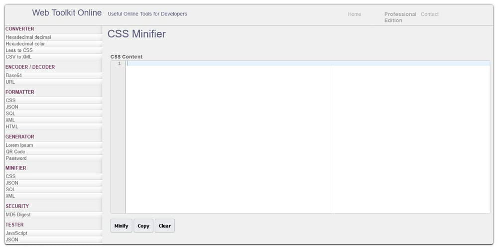 CSS Minifier Online