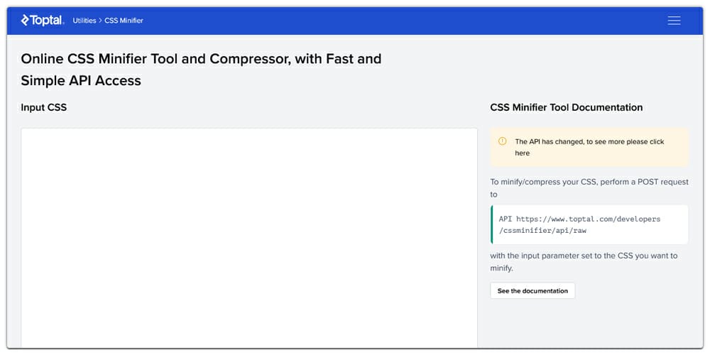 CSS Minifier Tool and Compressor