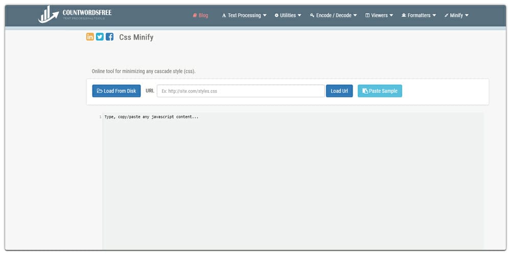 Countwordsfree CSS Minify