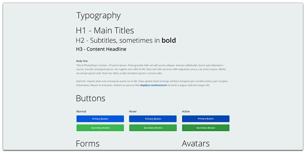 Designing a Web App UI Kit‏ in Adobe Photoshop