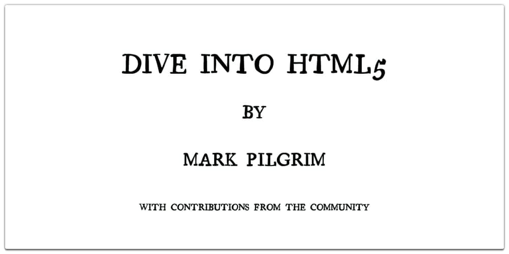 Dive in to HTML 5 