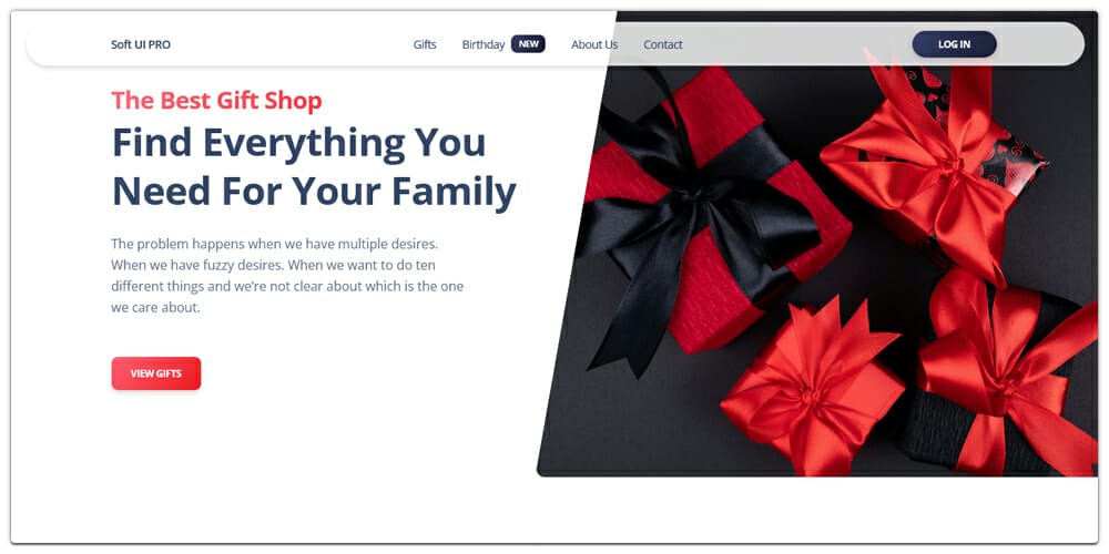 Ecommerce Gift Shop Landing Page Template