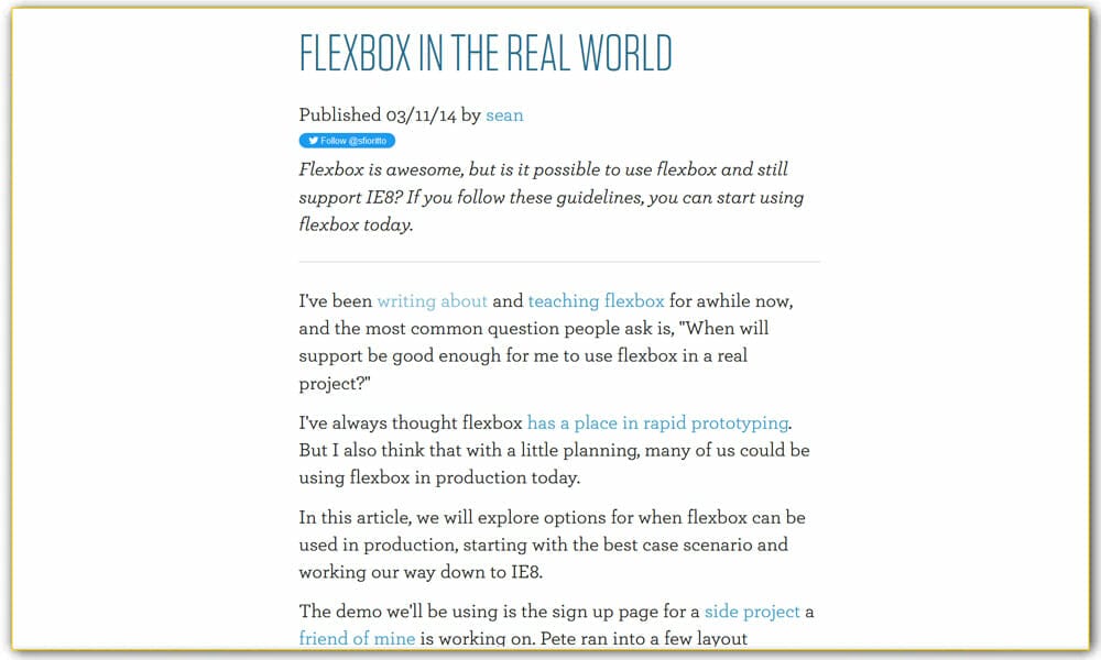 Flexbox in the Real World