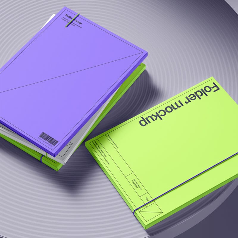 Free 4 Photorealistic Folders Mockup PSD