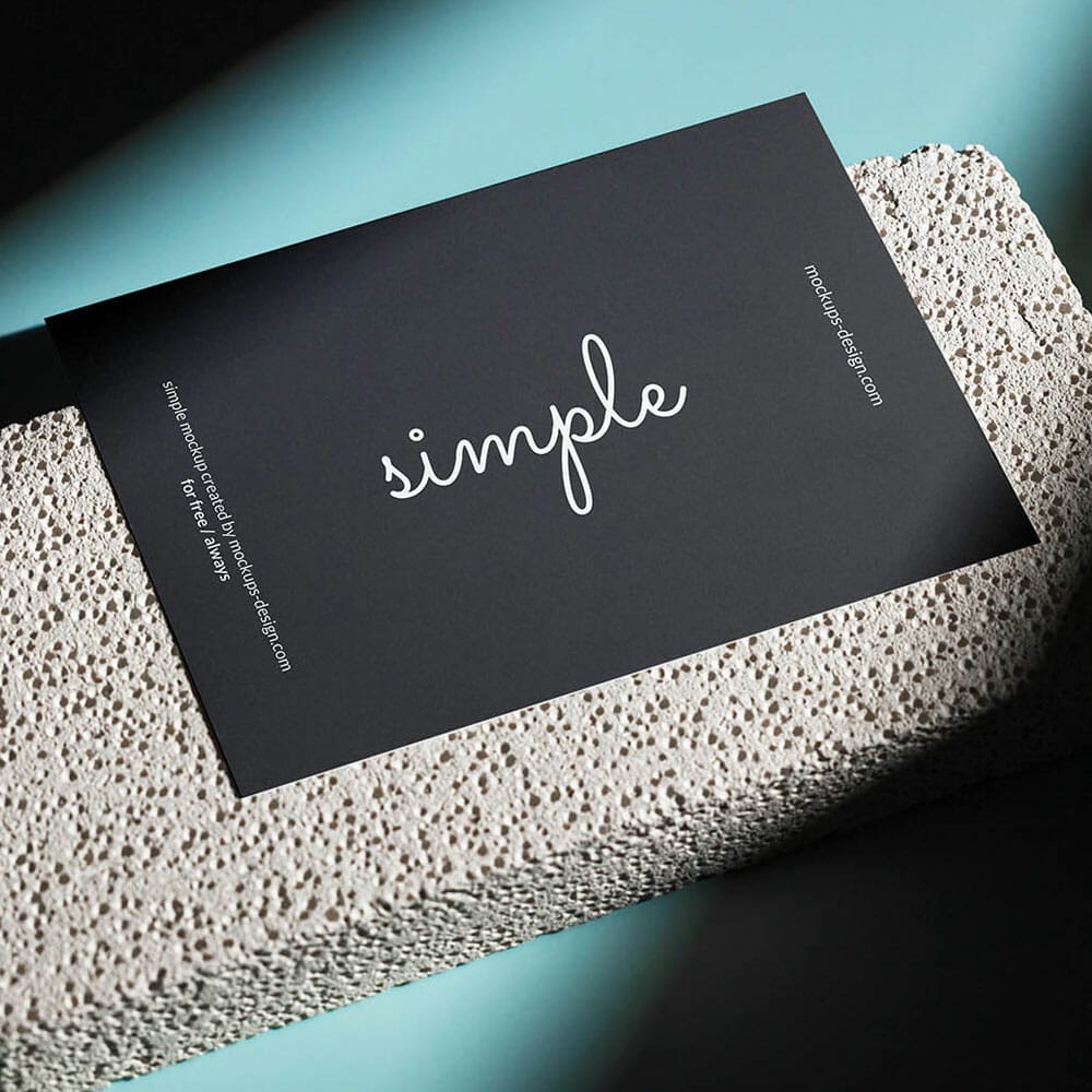 Free A6 Flyer On Stone Tile Mockup PSD