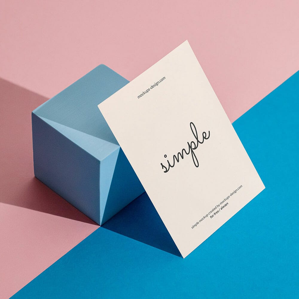 Free A6 Flyer With The Cube Mockup PSD