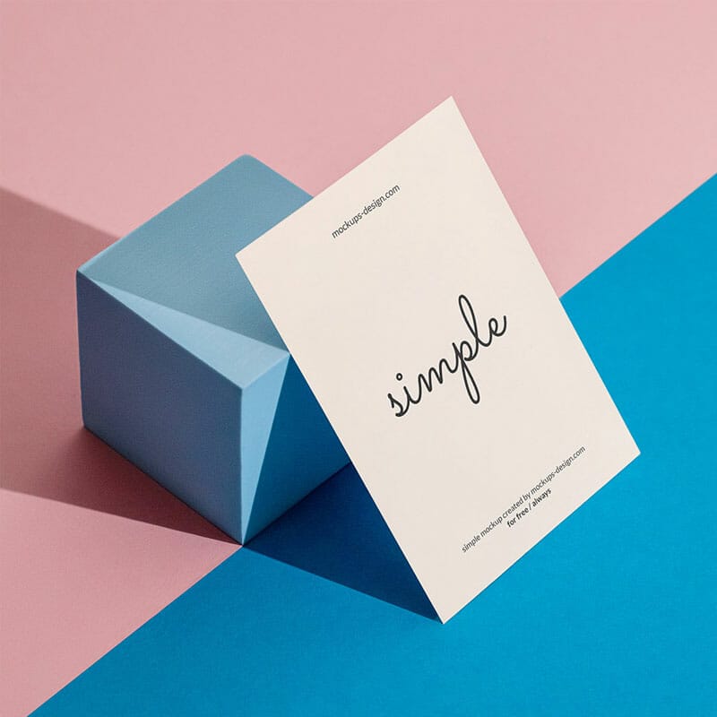 Free A6 Flyer With The Cube Mockup PSD