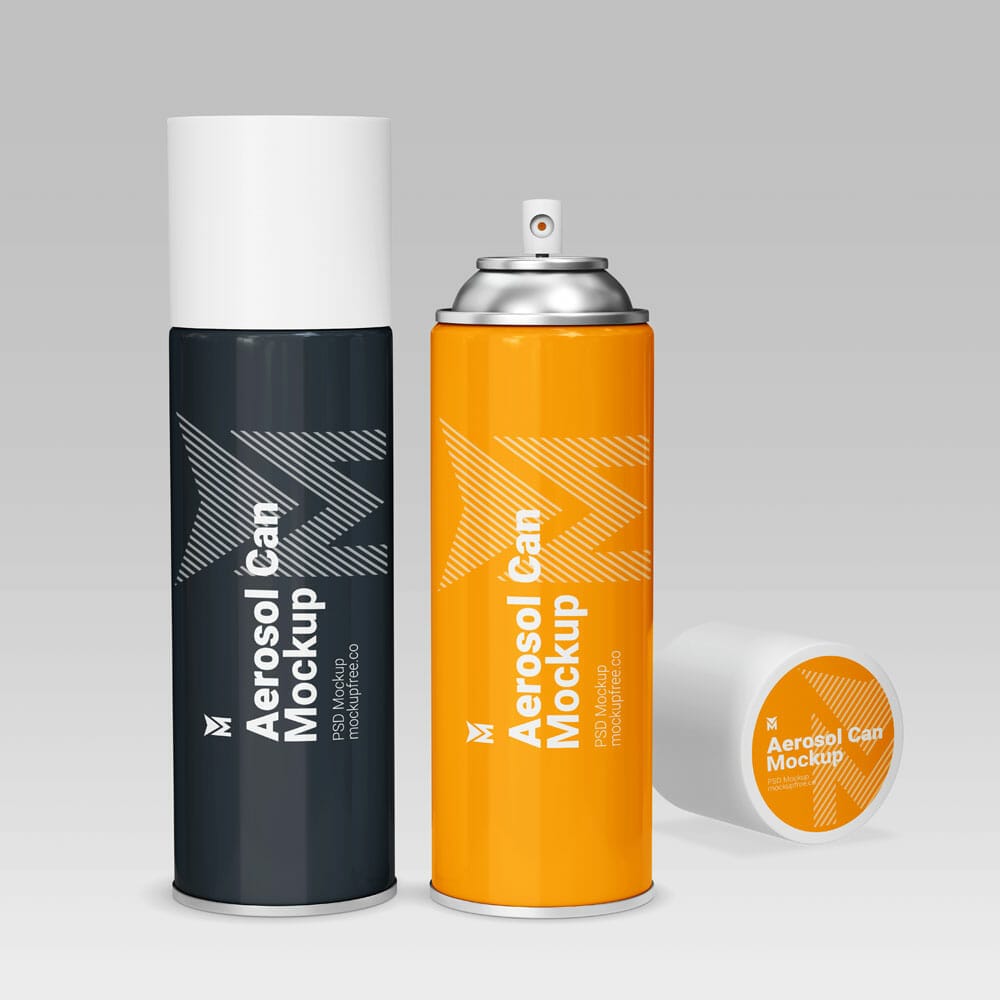 Free Aerosol Can Mockup PSD