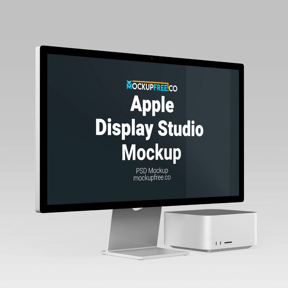 Free Apple Display Studio Mockup PSD