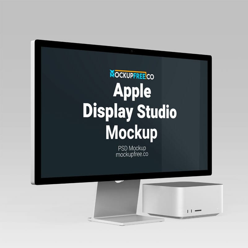 Free Apple Display Studio Mockup PSD