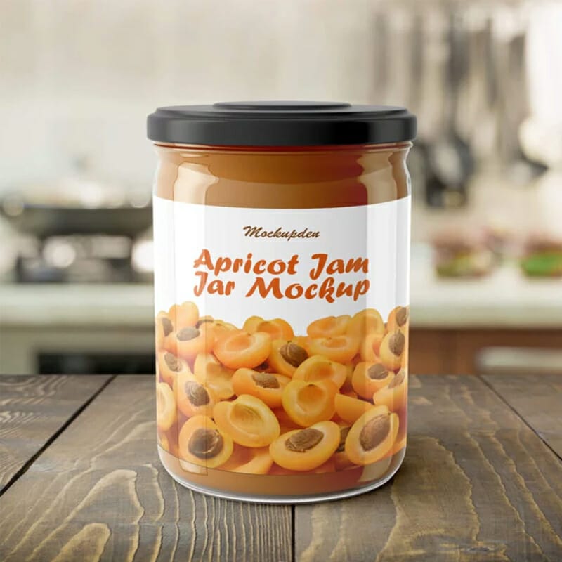 Free Apricot Jam Jar Mockup PSD Template » CSS Author