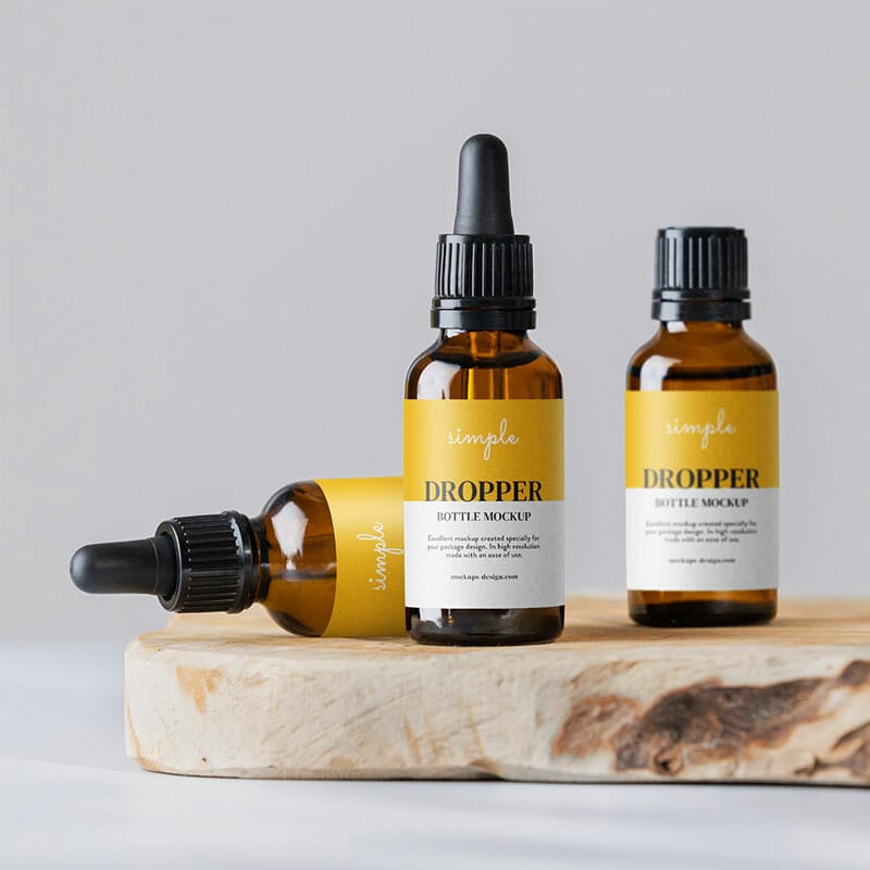 Free Aromatherpay Bottles Mockup PSD