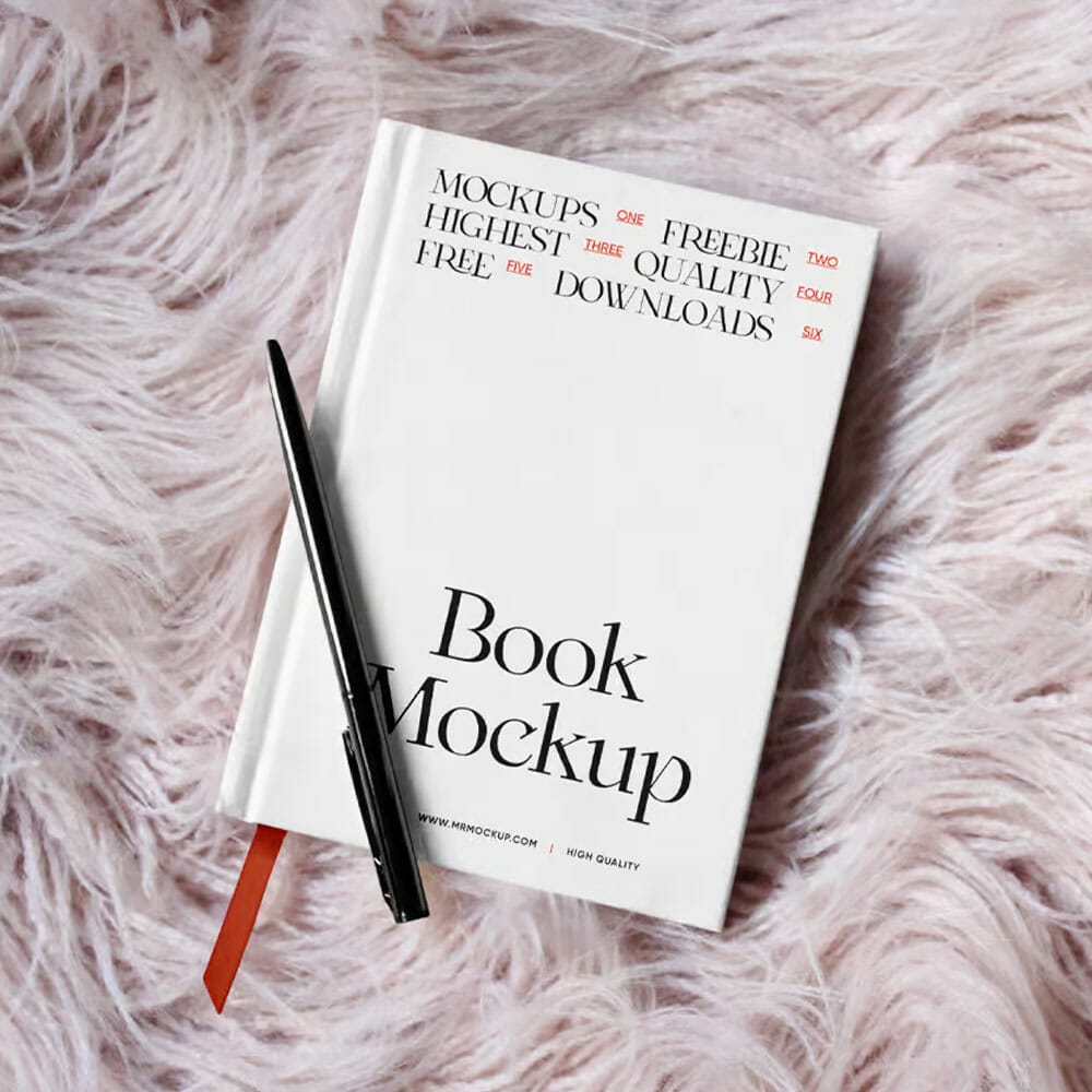 Free Book With Pen Mockup PSD