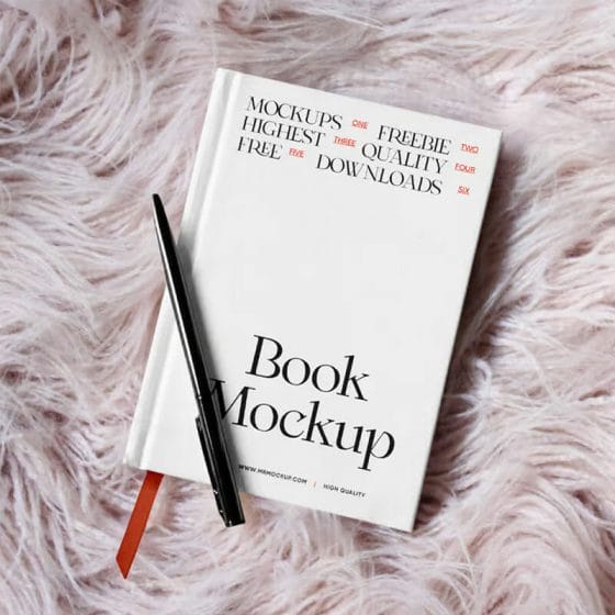 Free Book With Pen Mockup PSD