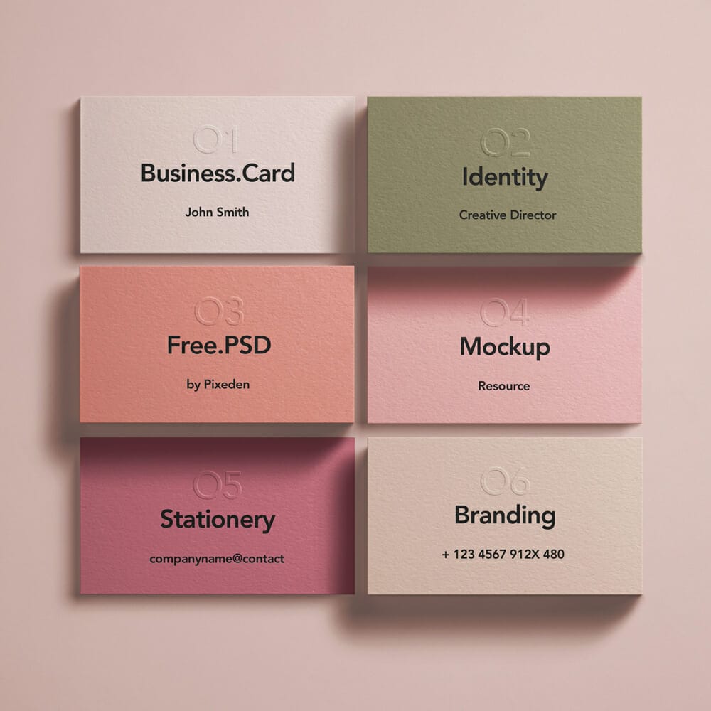 Free Branding Identity Business Card PSD Mockup