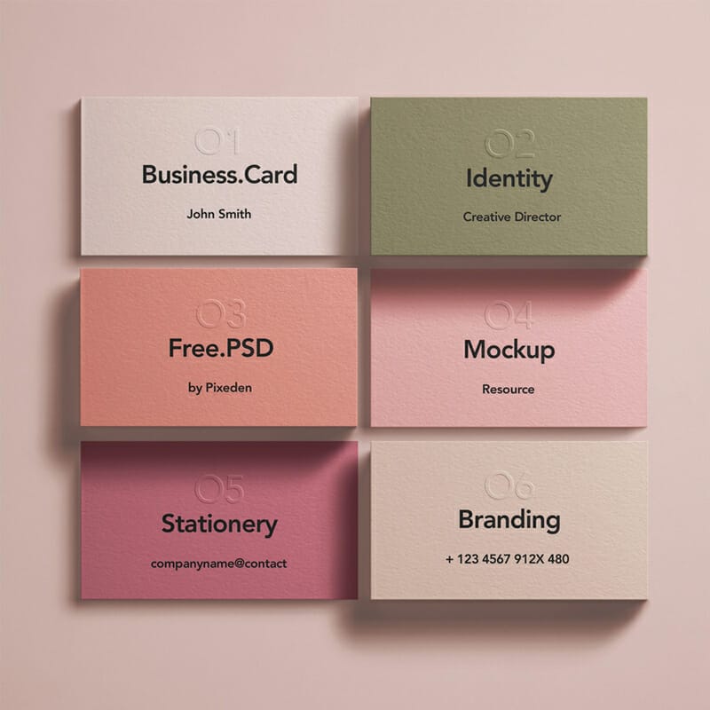 Free Branding Identity Business Card PSD Mockup