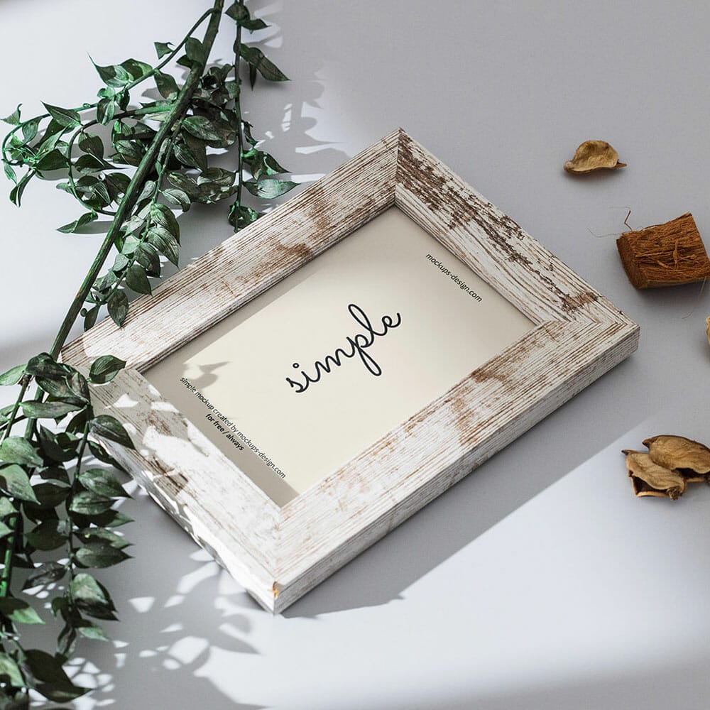 Free Bright Photo Frame Mockup PSD