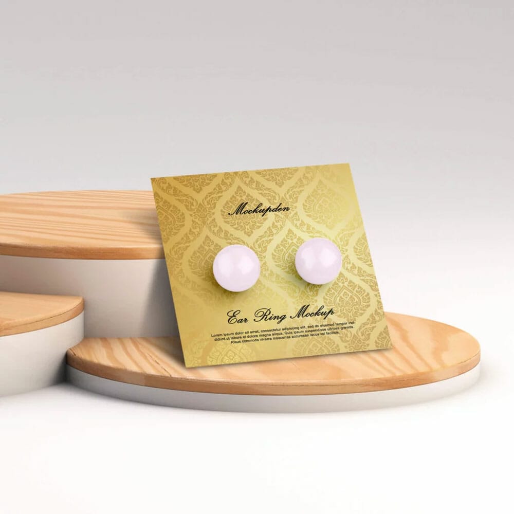 Free Bud Earring Mockup PSD Template