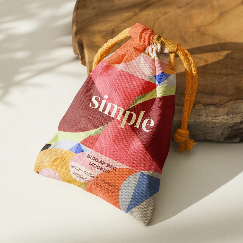 Free Burlap Bag Mockup PSD