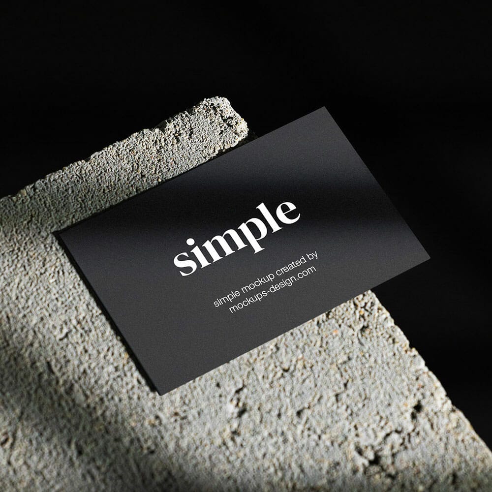 Free Business Card On Concrete Background Mockup PSD