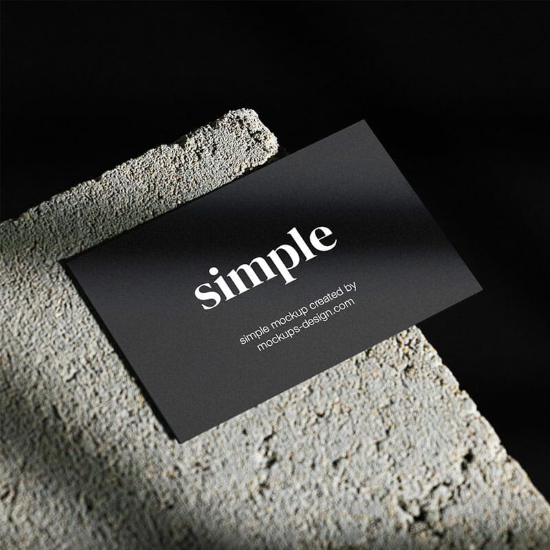 Free Business Card On Concrete Background Mockup PSD