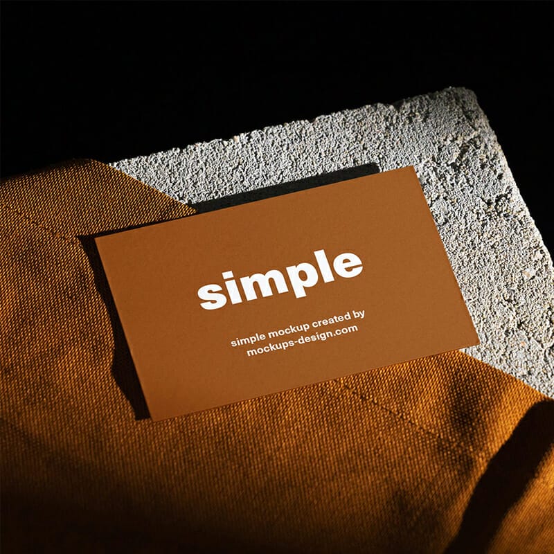 Free Business Card On Concrete Tile Mockup PSD