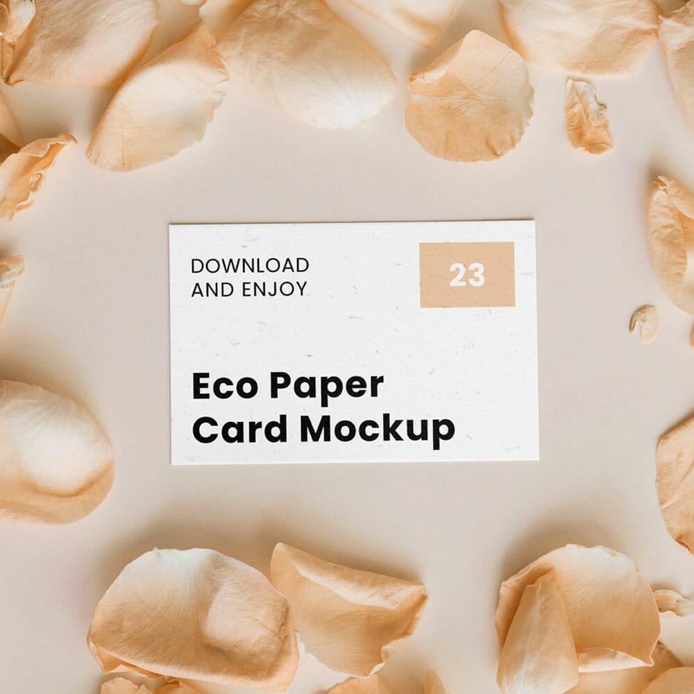 Free Business Card With Flower Petal Mockup PSD