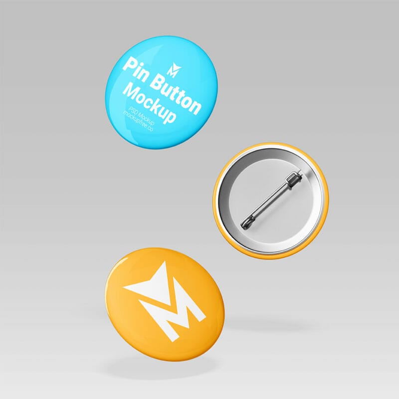 Free Button Badge Mockup PSD