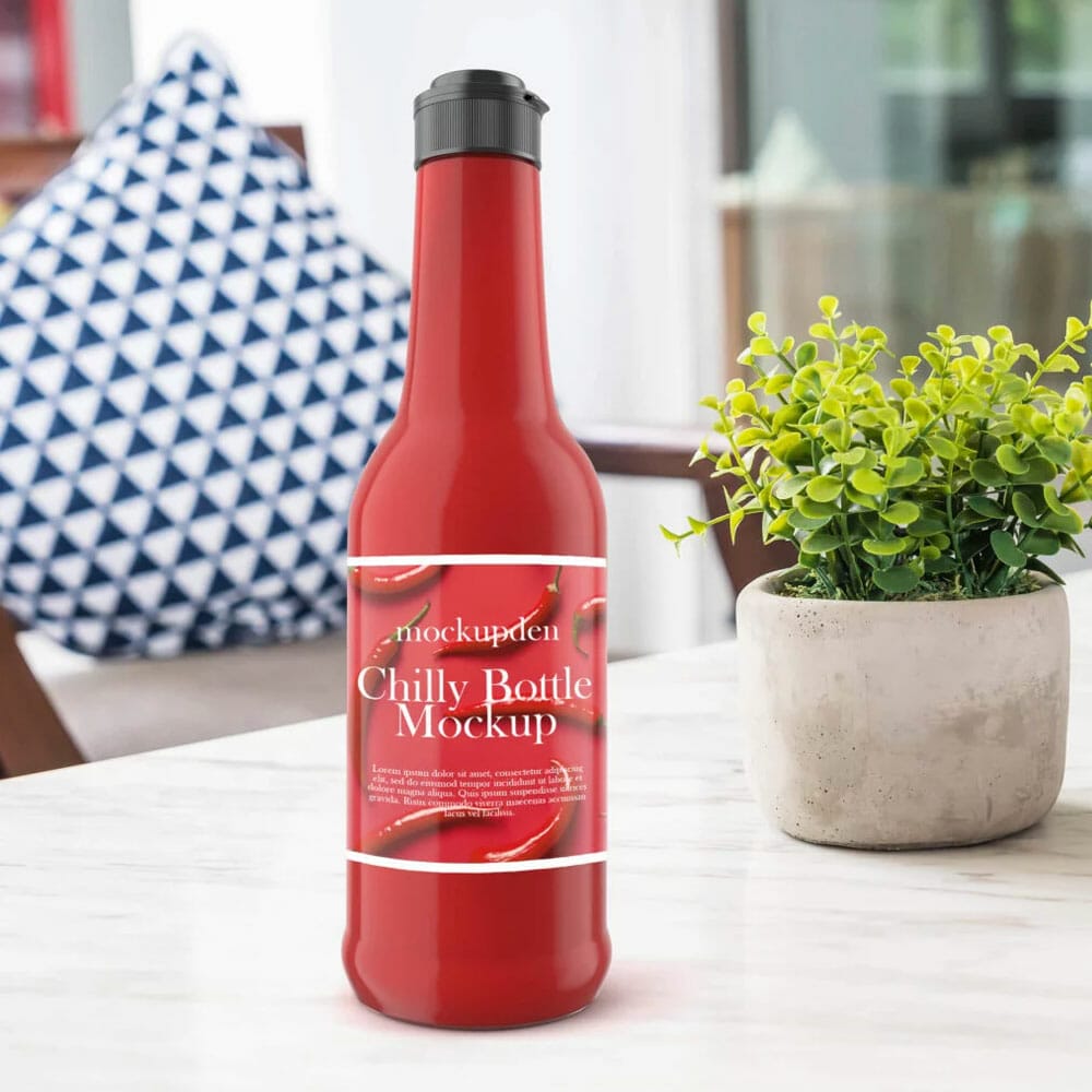 Free Chilly Bottle Mockup PSD Template