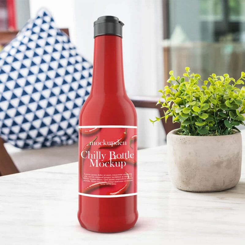Free Chilly Bottle Mockup PSD Template