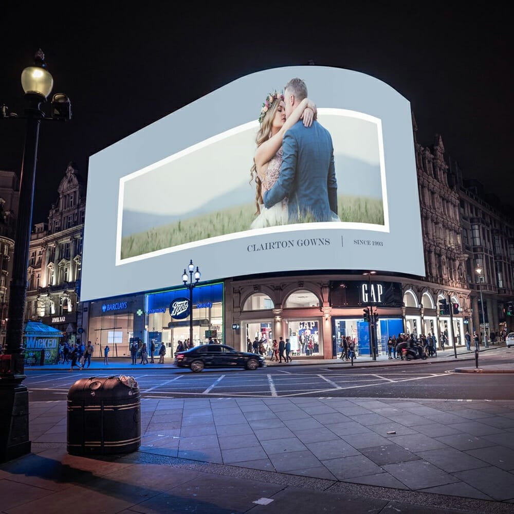 Free Corner Building Billboard Mockup PSD