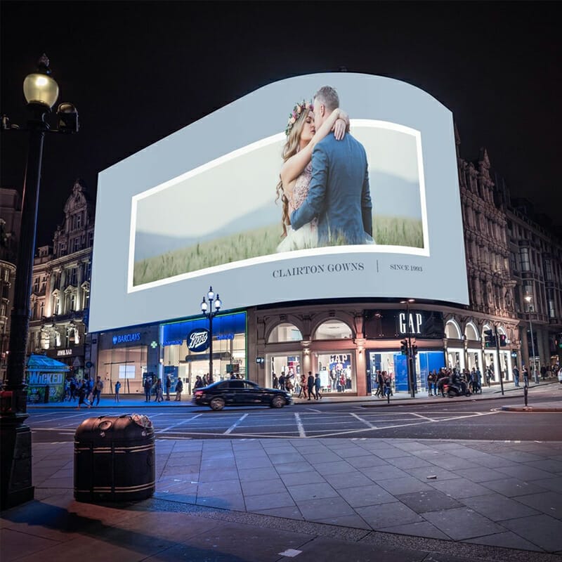 Free Corner Building Billboard Mockup PSD