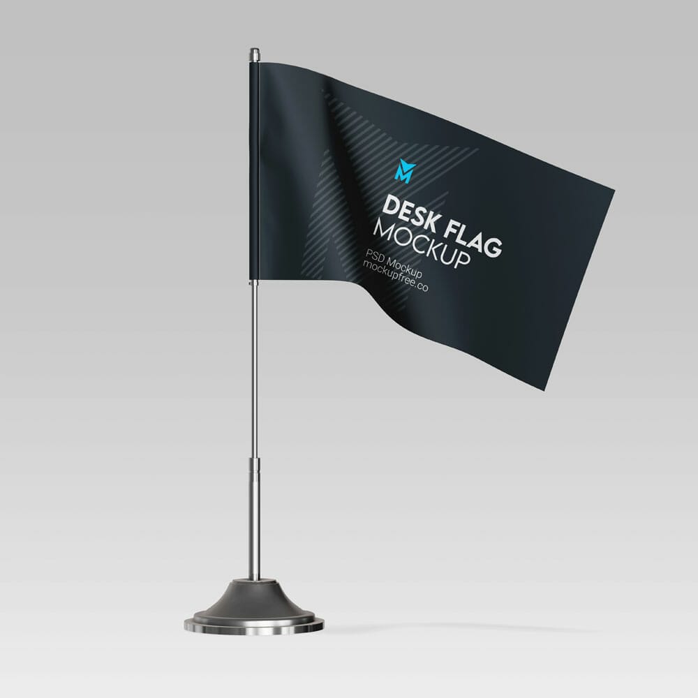 Free Desk Flag Mockup PSD