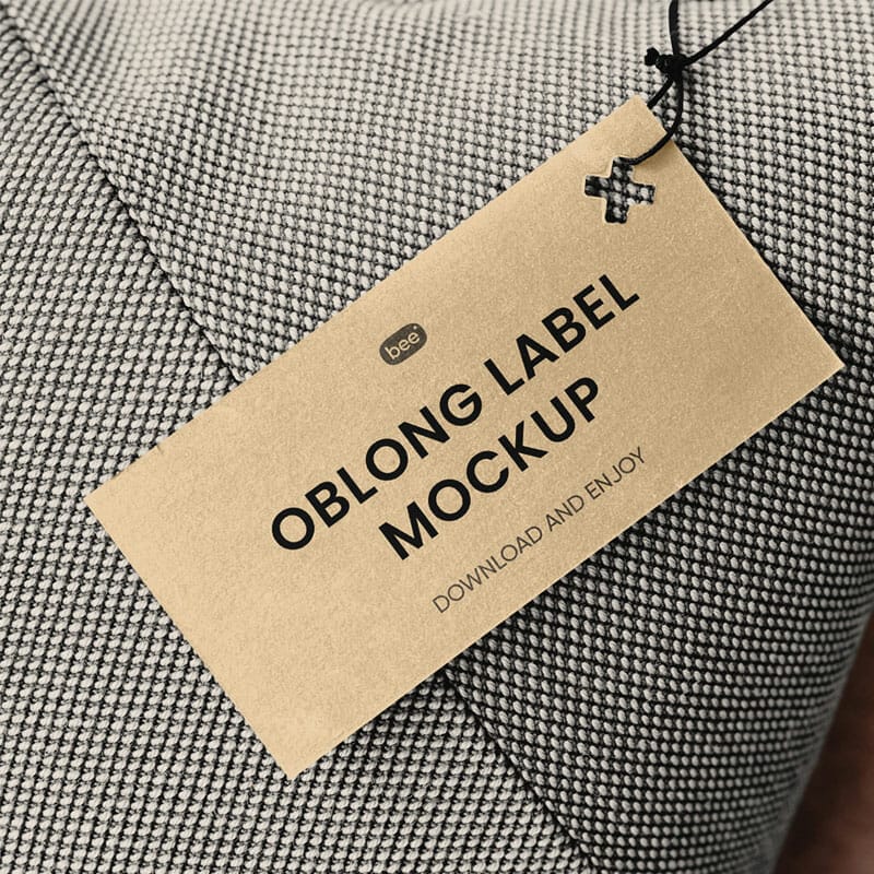 Free Eco Label On Pillow Mockup PSD